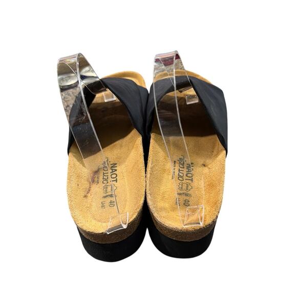 NAOT 'Tampa' Platform Black Stretch Slide Sandals Size 40 US 9 - Picture 4 of 7